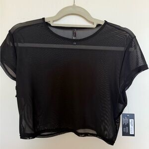 Body Rage Black Sheer/Mesh Women's Top